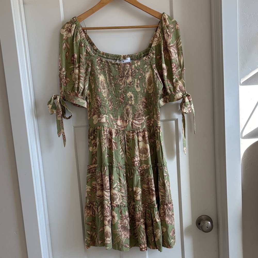 Aguabendita Floral Green Dress